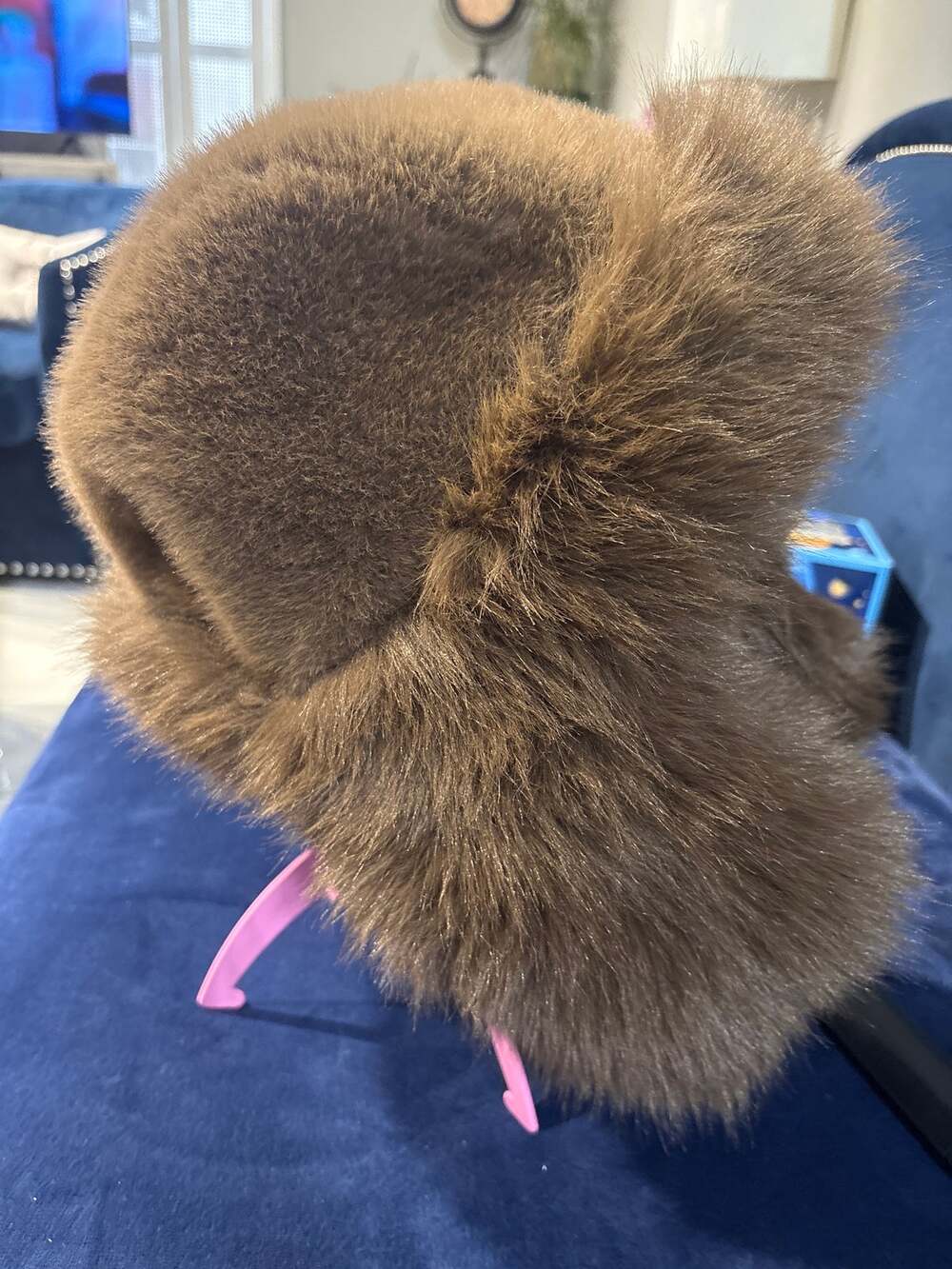 Faux Fur Trapper Hat Chocolate Brown Fluffy Aviator Ushanka Mob Wife Y2K